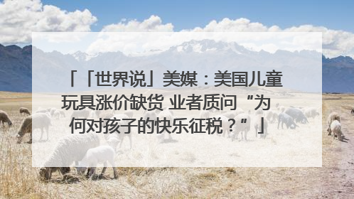 「世界说」美媒：美国儿童玩具涨价缺货 业者质问“为何对孩子的快乐征税？”