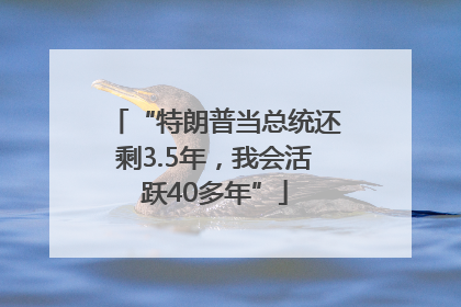 “特朗普当总统还剩3.5年，我会活跃40多年”