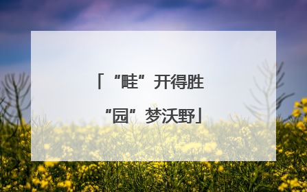 “畦”开得胜 “园”梦沃野