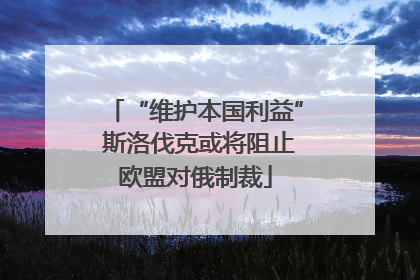 “维护本国利益” 斯洛伐克或将阻止欧盟对俄制裁
