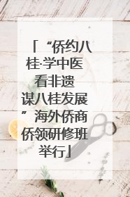 “侨约八桂·学中医 看非遗 谋八桂发展”海外侨商侨领研修班举行