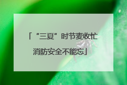 “三夏”时节麦收忙 消防安全不能忘