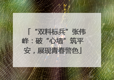 “双料标兵”张伟峰：破“心墙”筑平安，展现青春警色
