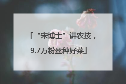 “宋博士”讲农技，9.7万粉丝种好菜