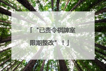 “已责令棋牌室限期整改”！