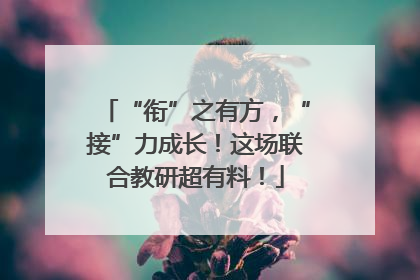 “衔”之有方，“接”力成长！这场联合教研超有料！