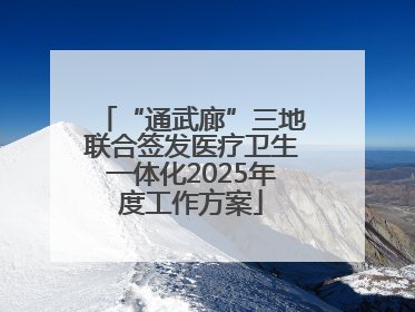 “通武廊”三地联合签发医疗卫生一体化2025年度工作方案