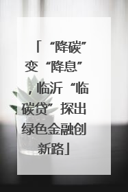 “降碳”变“降息”，临沂“临碳贷”探出绿色金融创新路