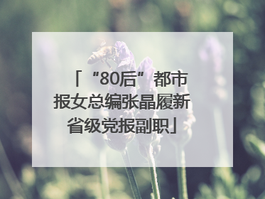 “80后”都市报女总编张晶履新省级党报副职