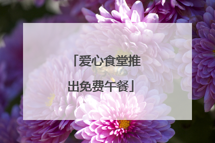 爱心食堂推出免费午餐