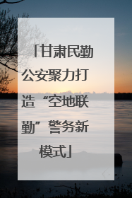 甘肃民勤公安聚力打造“空地联勤”警务新模式