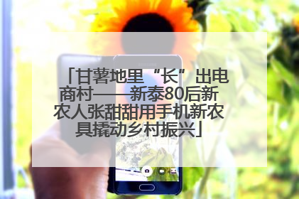甘薯地里“长”出电商村——新泰80后新农人张甜甜用手机新农具撬动乡村振兴