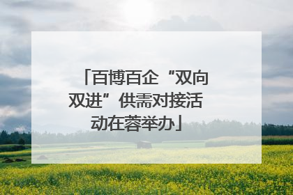 百博百企“双向双进”供需对接活动在蓉举办