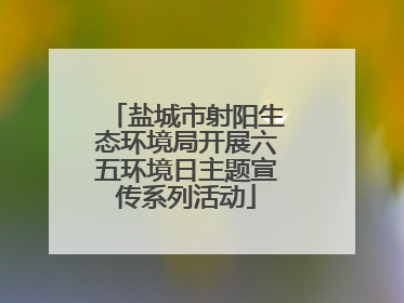 盐城市射阳生态环境局开展六五环境日主题宣传系列活动