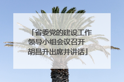 省委党的建设工作领导小组会议召开 胡昌升出席并讲话