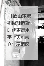眉山东坡积极打造新时代更高水平“天府粮仓”示范区
