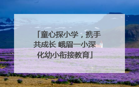 童心探小学，携手共成长 峨眉一小深化幼小衔接教育