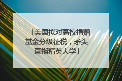 美国拟对高校捐赠基金分级征税，矛头直指精英大学