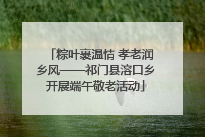 粽叶裹温情 孝老润乡风——祁门县溶口乡开展端午敬老活动