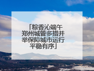 粽香沁端午 郑州城管多措并举保障城市运行平稳有序
