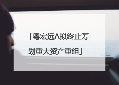 粤宏远A拟终止筹划重大资产重组