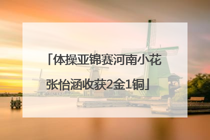 体操亚锦赛河南小花张怡涵收获2金1铜