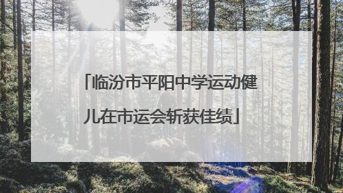 临汾市平阳中学运动健儿在市运会斩获佳绩
