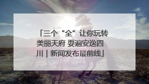 三个“全”让你玩转美丽天府 耍遍安逸四川｜新闻发布最前线