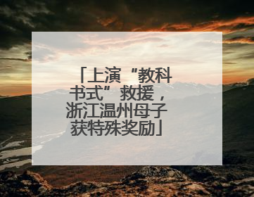 上演“教科书式”救援，浙江温州母子获特殊奖励