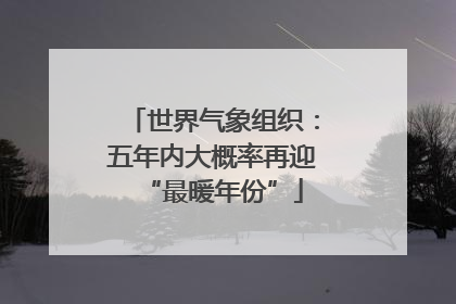 世界气象组织：五年内大概率再迎“最暖年份”
