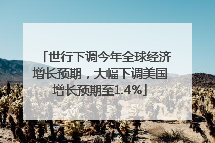 世行下调今年全球经济增长预期，大幅下调美国增长预期至1.4%