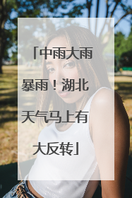 中雨大雨暴雨！湖北天气马上有大反转