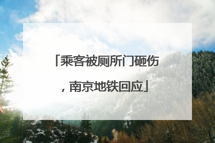 乘客被厕所门砸伤，南京地铁回应