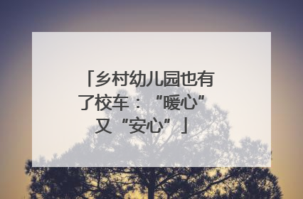 乡村幼儿园也有了校车：“暖心”又“安心”