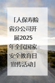 人保寿险省分公司开展2025年全民国家安全教育日宣传活动