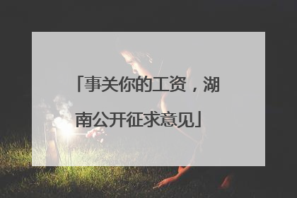 事关你的工资，湖南公开征求意见