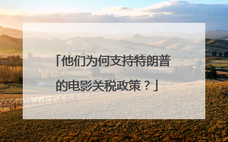 他们为何支持特朗普的电影关税政策？