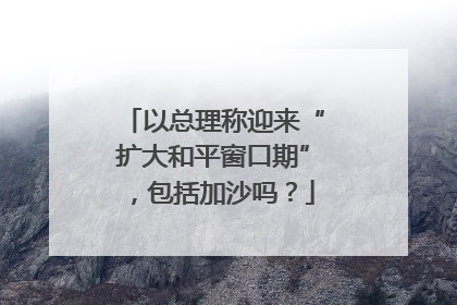 以总理称迎来“扩大和平窗口期”，包括加沙吗？