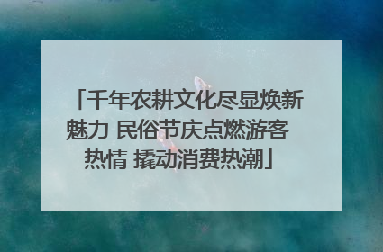 千年农耕文化尽显焕新魅力 民俗节庆点燃游客热情 撬动消费热潮
