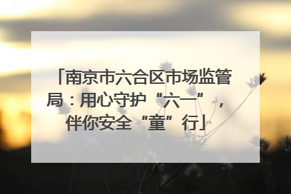 南京市六合区市场监管局：用心守护“六一”，伴你安全“童”行
