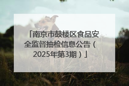 南京市鼓楼区食品安全监督抽检信息公告（2025年第3期）