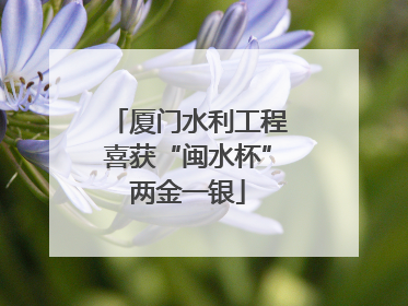 厦门水利工程喜获“闽水杯”两金一银
