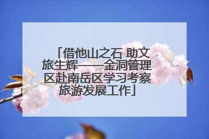借他山之石 助文旅生辉——金洞管理区赴南岳区学习考察旅游发展工作