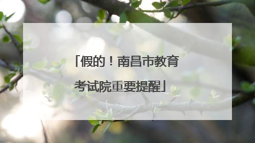 假的！南昌市教育考试院重要提醒