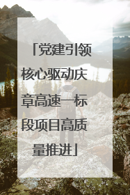 党建引领核心驱动庆章高速一标段项目高质量推进