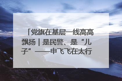 党旗在基层一线高高飘扬｜是民警、是“儿子”——申飞飞在太行山中的一线坚守