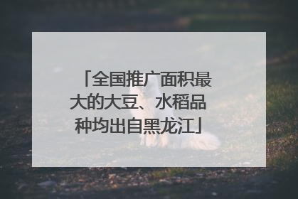 全国推广面积最大的大豆、水稻品种均出自黑龙江