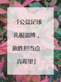 公益足球扎根淄博，旗胜担当点亮希望