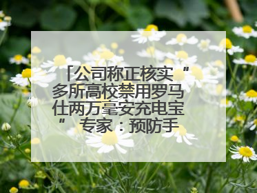 公司称正核实“多所高校禁用罗马仕两万毫安充电宝” 专家：预防手机没电选中等体积产品即可