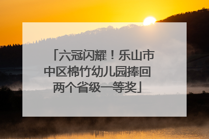 六冠闪耀！乐山市中区棉竹幼儿园捧回两个省级一等奖